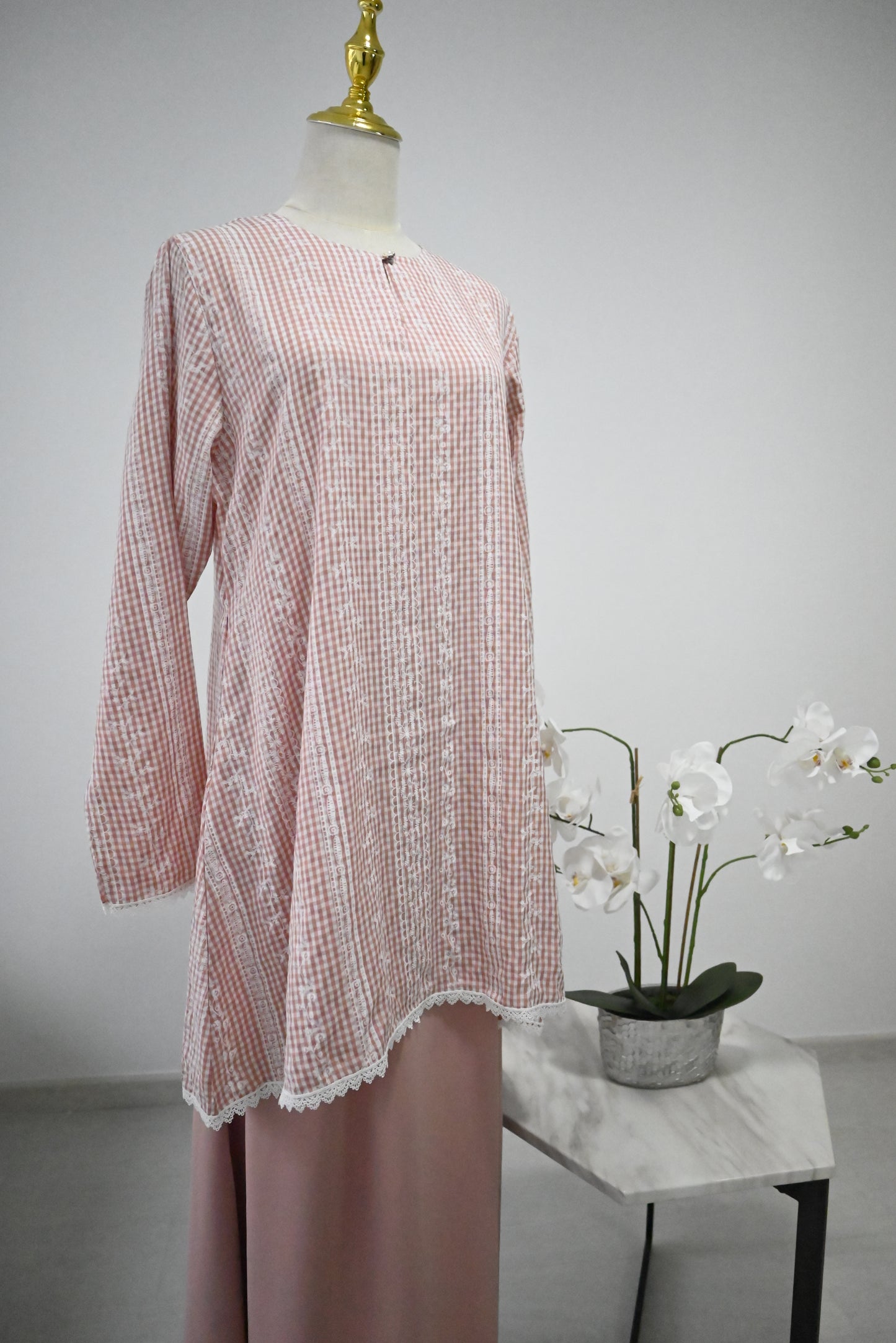 Pink Cotton Kurung