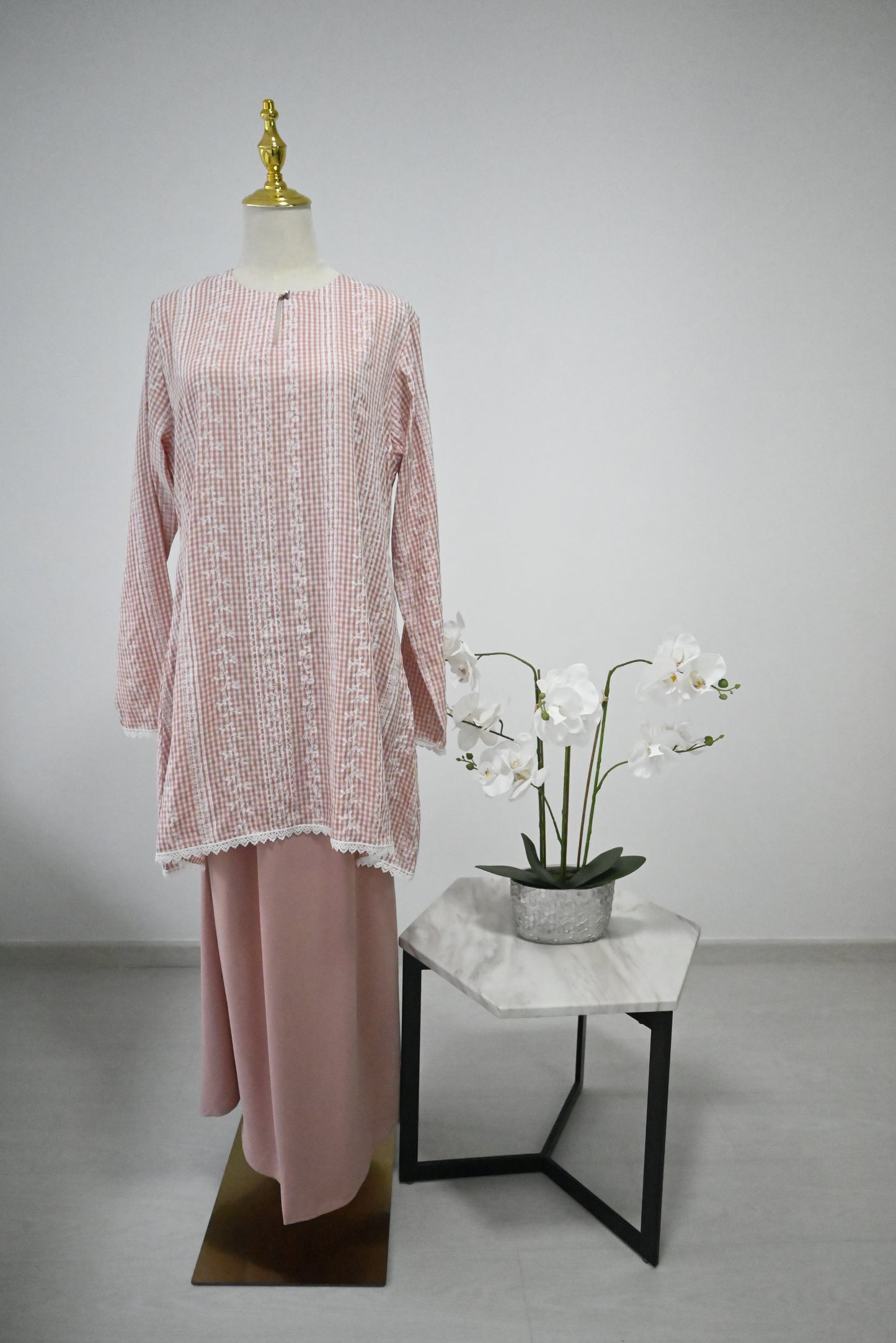 Pink Cotton Kurung