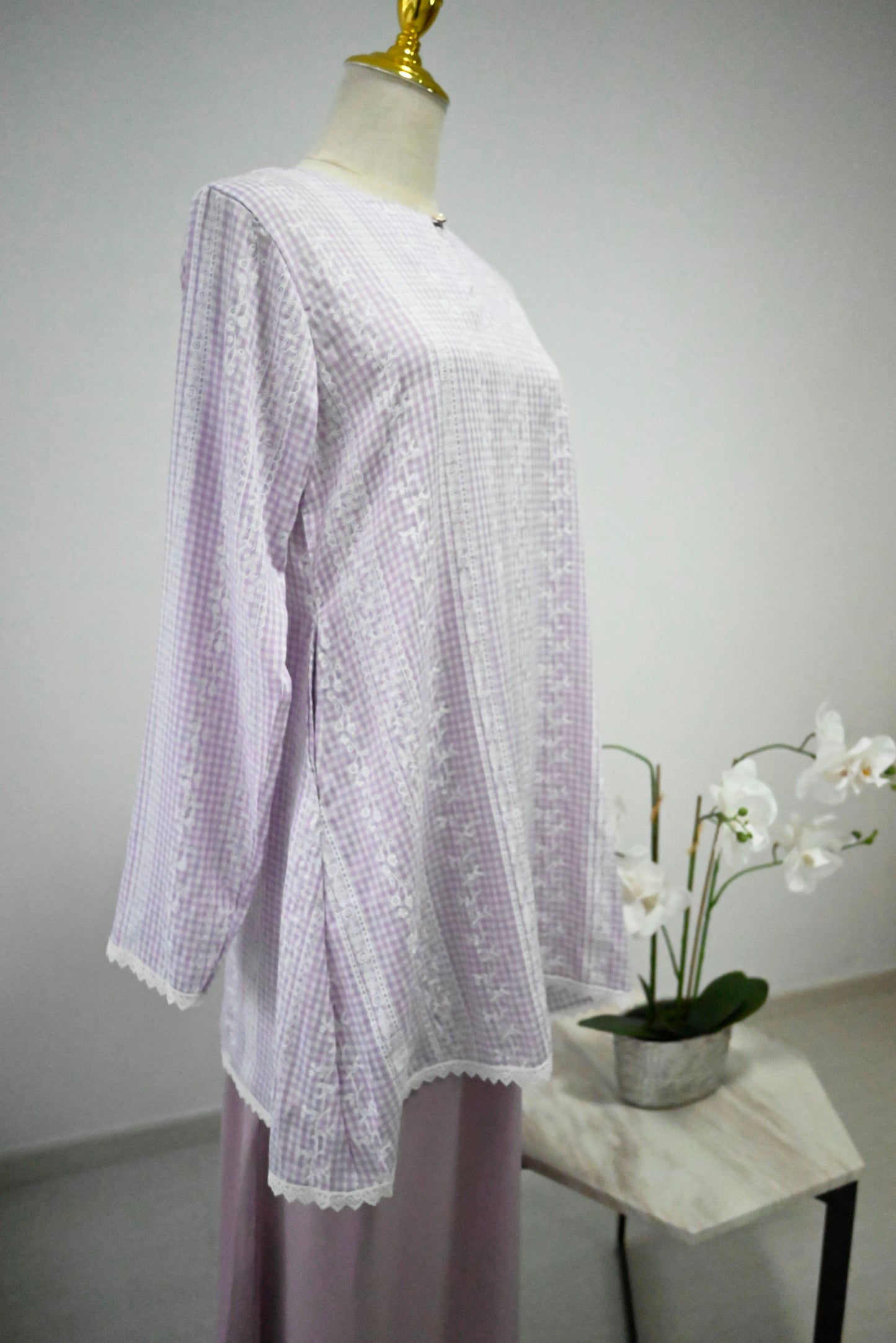 Lilac Cotton Kurung