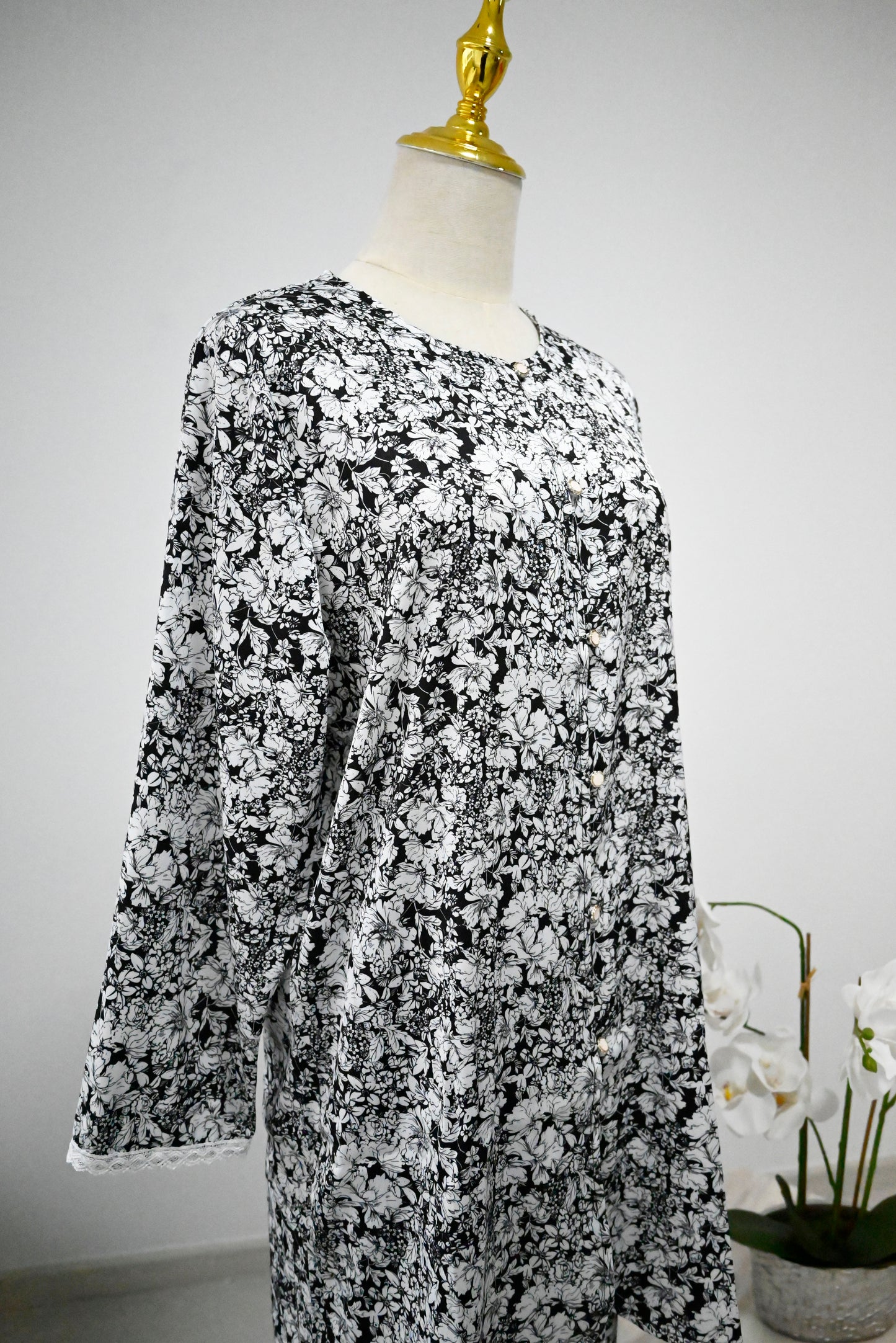 Black Pleated Kurung