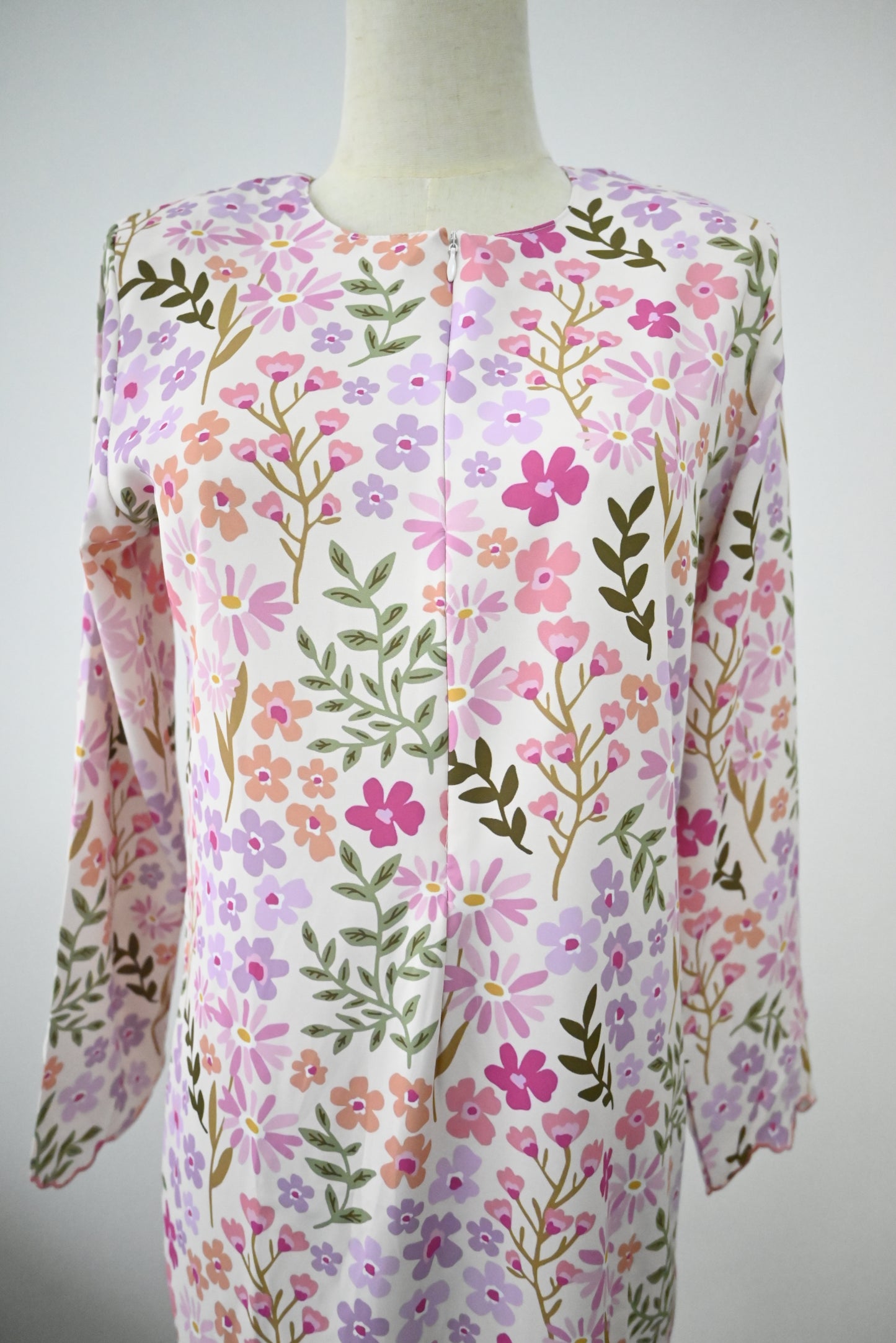 Pink Flora Kurung